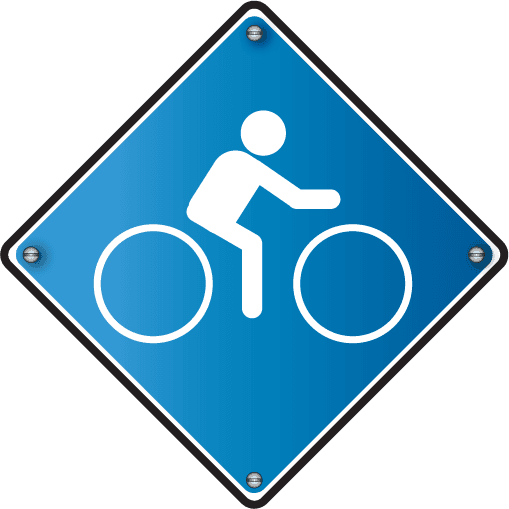 symbol of a person riding a bike
