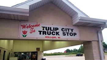 Tulip City Truck Stop Sign