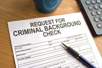 Picture of a criminal background form